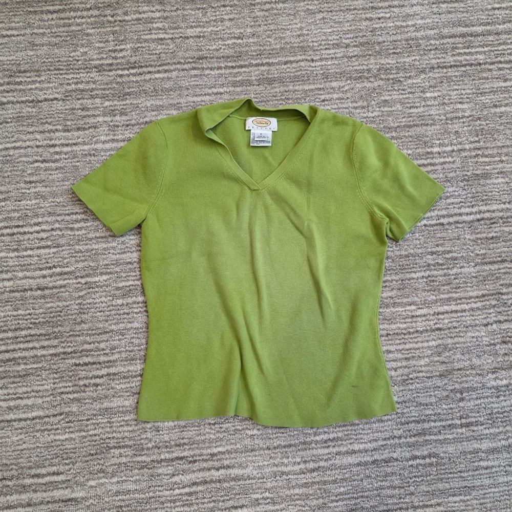 Green collared shirt, women’s petite